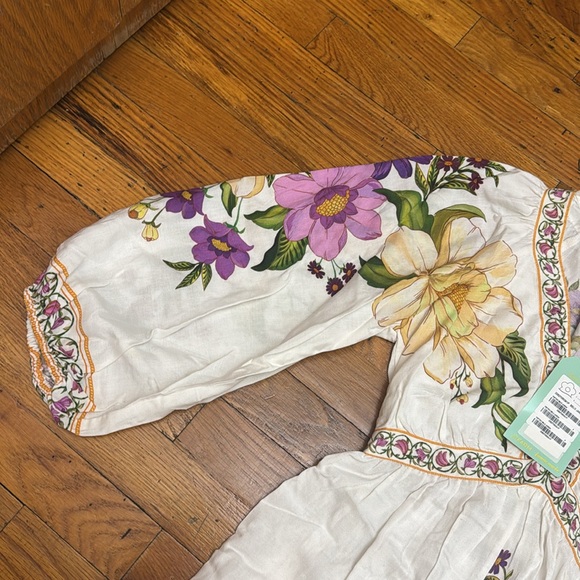 Floral Embroidered Dress with Bell Sleeves FARM RIO - Picture 3 of 6